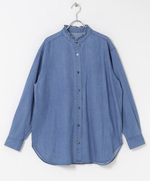 URBAN RESEARCH DOORS / アーバンリサーチ ドアーズ シャツ・ブラウス | デニムフリルスタンドシャツ | 詳細11
