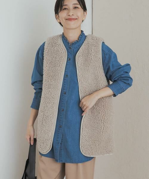 URBAN RESEARCH DOORS / アーバンリサーチ ドアーズ シャツ・ブラウス | デニムフリルスタンドシャツ | 詳細2