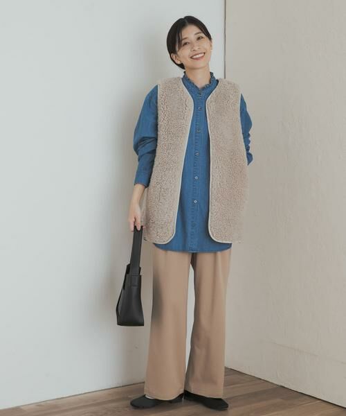 URBAN RESEARCH DOORS / アーバンリサーチ ドアーズ シャツ・ブラウス | デニムフリルスタンドシャツ | 詳細5