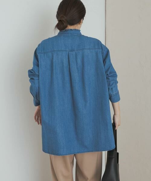 URBAN RESEARCH DOORS / アーバンリサーチ ドアーズ シャツ・ブラウス | デニムフリルスタンドシャツ | 詳細7