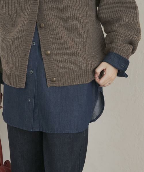 URBAN RESEARCH DOORS / アーバンリサーチ ドアーズ シャツ・ブラウス | デニムフリルスタンドシャツ | 詳細18