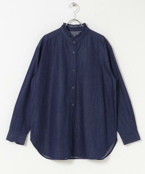 URBAN RESEARCH DOORS / アーバンリサーチ ドアーズ シャツ・ブラウス | デニムフリルスタンドシャツ | 詳細20