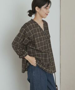 URBAN RESEARCH DOORS / アーバンリサーチ ドアーズ Tシャツ | チェックフレアブラウス