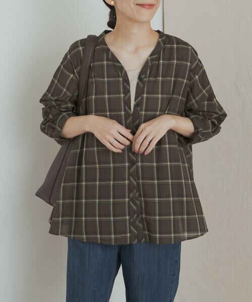 URBAN RESEARCH DOORS / アーバンリサーチ ドアーズ Tシャツ | チェックフレアブラウス | 詳細2