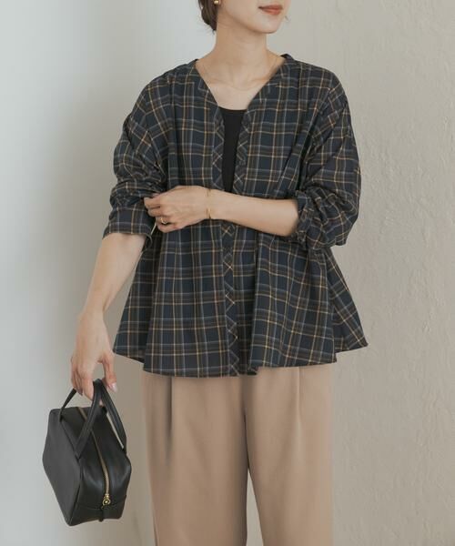 URBAN RESEARCH DOORS / アーバンリサーチ ドアーズ Tシャツ | チェックフレアブラウス | 詳細9