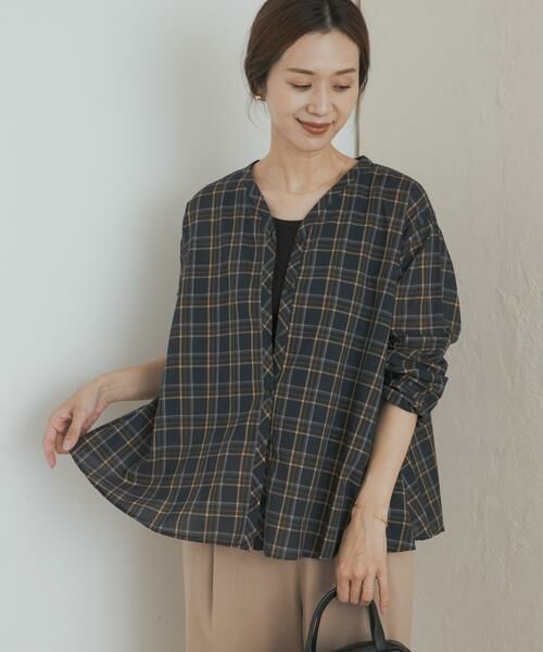 URBAN RESEARCH DOORS / アーバンリサーチ ドアーズ Tシャツ | チェックフレアブラウス | 詳細12