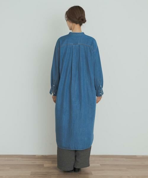 URBAN RESEARCH DOORS / アーバンリサーチ ドアーズ ワンピース | デニムバンドカラーワンピース | 詳細10
