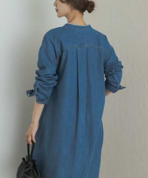 URBAN RESEARCH DOORS / アーバンリサーチ ドアーズ ワンピース | デニムバンドカラーワンピース | 詳細2