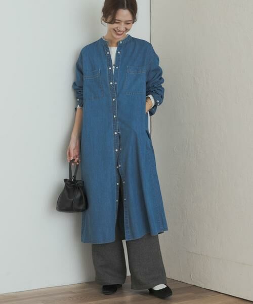 URBAN RESEARCH DOORS / アーバンリサーチ ドアーズ ワンピース | デニムバンドカラーワンピース | 詳細4