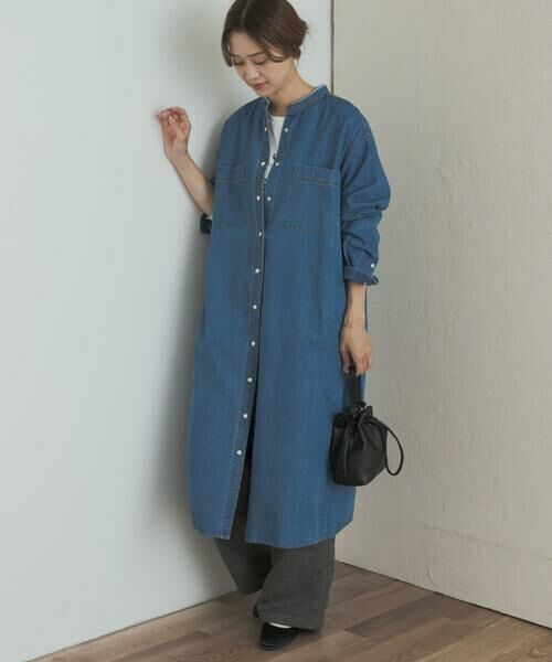 URBAN RESEARCH DOORS / アーバンリサーチ ドアーズ ワンピース | デニムバンドカラーワンピース | 詳細5