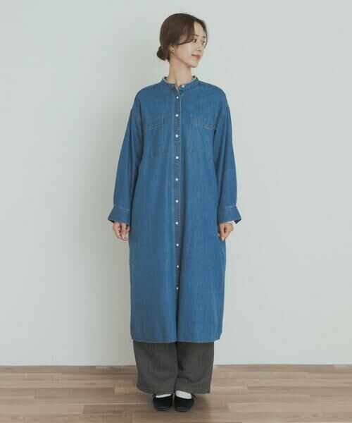 URBAN RESEARCH DOORS / アーバンリサーチ ドアーズ ワンピース | デニムバンドカラーワンピース | 詳細8