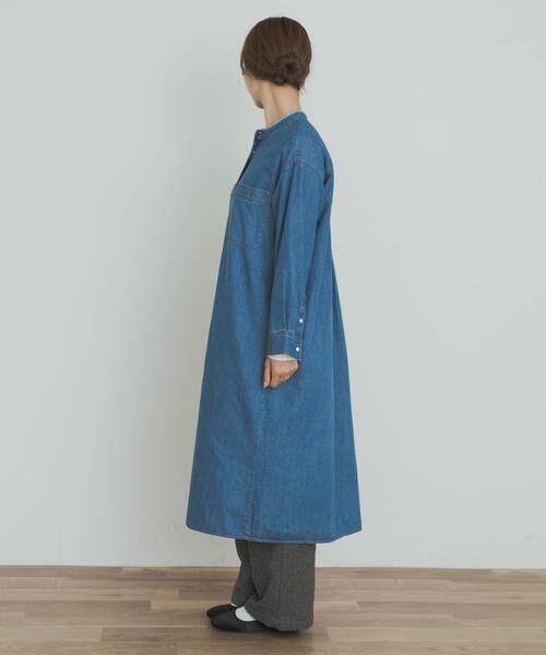 URBAN RESEARCH DOORS / アーバンリサーチ ドアーズ ワンピース | デニムバンドカラーワンピース | 詳細9