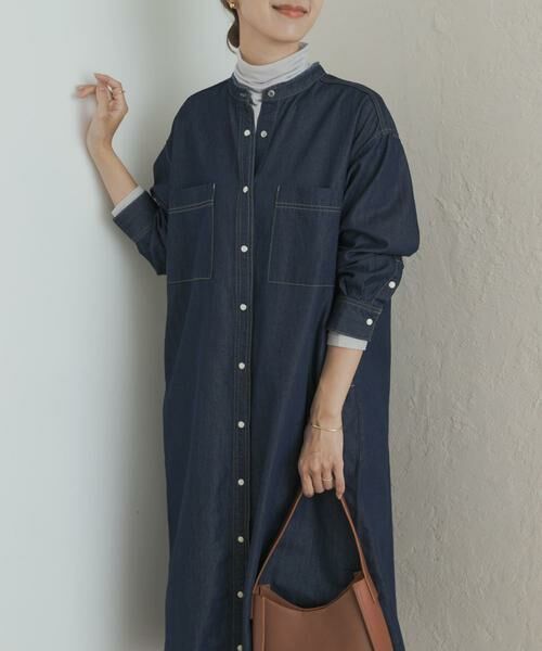 URBAN RESEARCH DOORS / アーバンリサーチ ドアーズ ワンピース | デニムバンドカラーワンピース | 詳細14