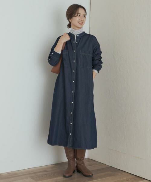 URBAN RESEARCH DOORS / アーバンリサーチ ドアーズ ワンピース | デニムバンドカラーワンピース | 詳細18