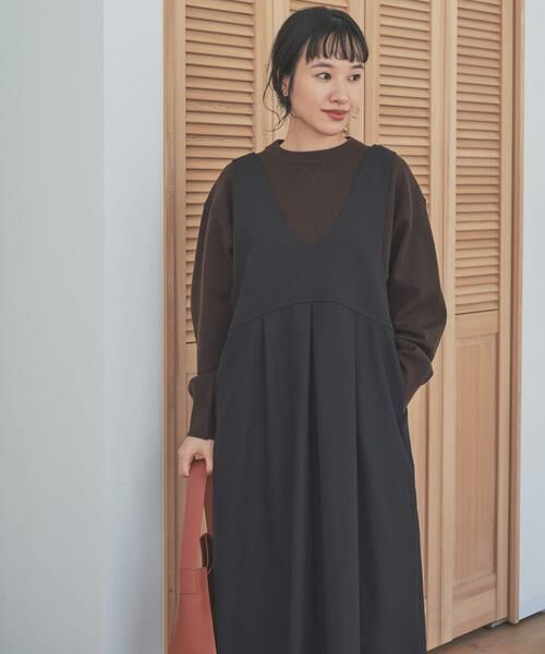 URBAN RESEARCH DOORS / アーバンリサーチ ドアーズ ワンピース | 深Uネック切替ジャンパースカート | 詳細1