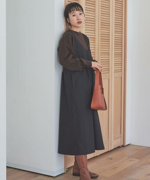 URBAN RESEARCH DOORS / アーバンリサーチ ドアーズ ワンピース | 深Uネック切替ジャンパースカート | 詳細6