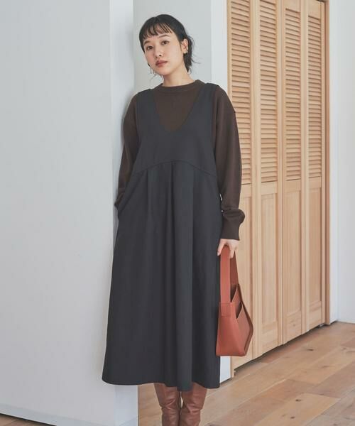 URBAN RESEARCH DOORS / アーバンリサーチ ドアーズ ワンピース | 深Uネック切替ジャンパースカート | 詳細7