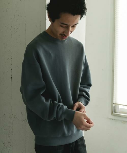 URBAN RESEARCH DOORS / アーバンリサーチ ドアーズ スウェット | 『UR TECH』ピグメントダイ裏起毛スウェット | 詳細5