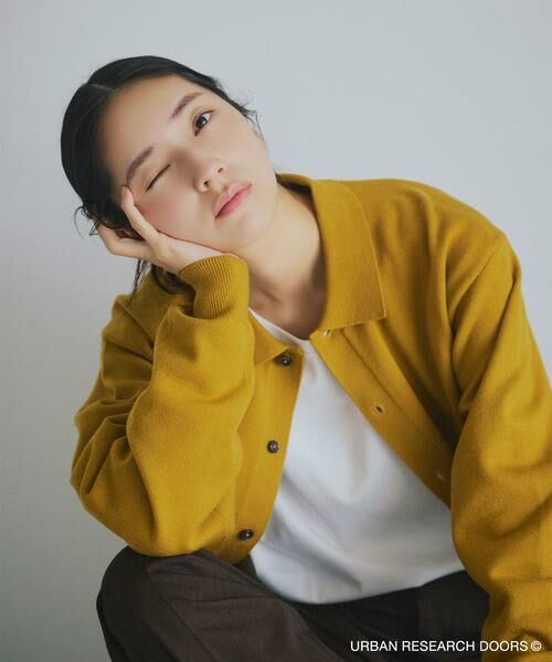 URBAN RESEARCH DOORS/アーバンリサーチ ドアーズ 『XLサイズ/WEB限定/仁村紗和さん着用』『UR TECH 200日ニット』シャツ カーディガン イエロー系その他 M