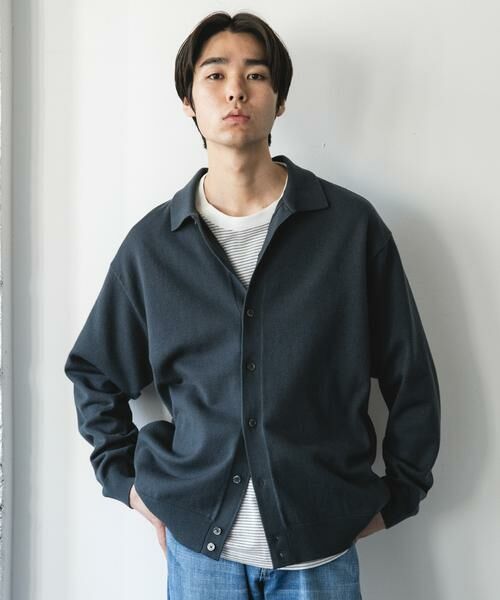 URBAN RESEARCH DOORS / アーバンリサーチ ドアーズ カーディガン・ボレロ | 『XLサイズ/WEB限定/仁村紗和さん着用』『UR TECH 200日ニット』シャツ カーディガン | 詳細27