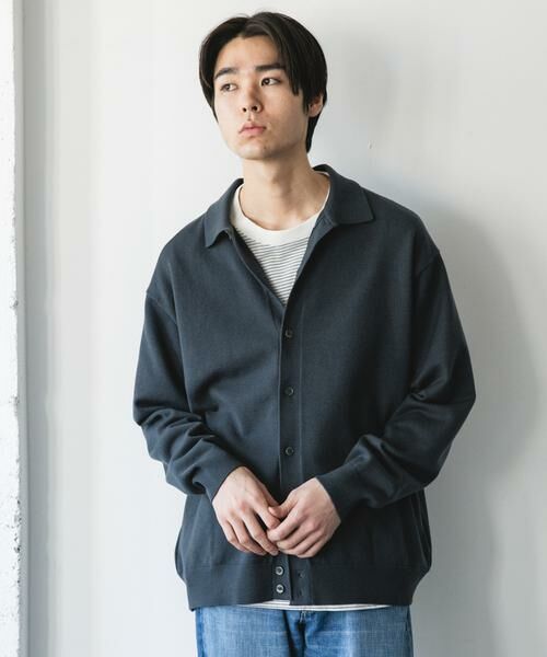 URBAN RESEARCH DOORS / アーバンリサーチ ドアーズ カーディガン・ボレロ | 『XLサイズ/WEB限定/仁村紗和さん着用』『UR TECH 200日ニット』シャツ カーディガン | 詳細28