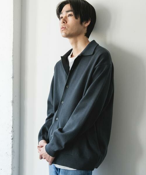 URBAN RESEARCH DOORS / アーバンリサーチ ドアーズ カーディガン・ボレロ | 『XLサイズ/WEB限定/仁村紗和さん着用』『UR TECH 200日ニット』シャツ カーディガン | 詳細29
