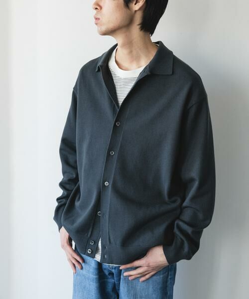 URBAN RESEARCH DOORS / アーバンリサーチ ドアーズ カーディガン・ボレロ | 『XLサイズ/WEB限定/仁村紗和さん着用』『UR TECH 200日ニット』シャツ カーディガン | 詳細30