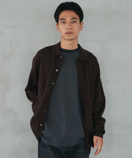 URBAN RESEARCH DOORS/アーバンリサーチ ドアーズ 『XLサイズ/WEB限定/仁村紗和さん着用』『UR TECH 200日ニット』シャツ カーディガン ブラウン M