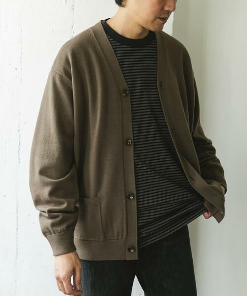 URBAN RESEARCH DOORS / アーバンリサーチ ドアーズ カーディガン・ボレロ | 『XLサイズ/WEB限定/仁村紗和さん着用』『UR TECH 200日ニット』Vネックカーディガン | 詳細13