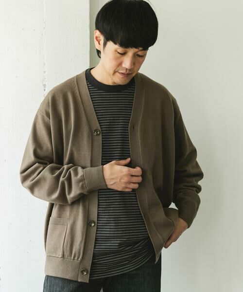 URBAN RESEARCH DOORS / アーバンリサーチ ドアーズ カーディガン・ボレロ | 『XLサイズ/WEB限定/仁村紗和さん着用』『UR TECH 200日ニット』Vネックカーディガン | 詳細14