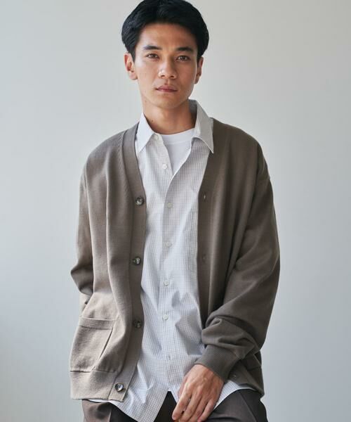 URBAN RESEARCH DOORS / アーバンリサーチ ドアーズ カーディガン・ボレロ | 『XLサイズ/WEB限定/仁村紗和さん着用』『UR TECH 200日ニット』Vネックカーディガン | 詳細5