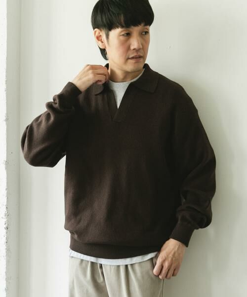 URBAN RESEARCH DOORS / アーバンリサーチ ドアーズ ニット・セーター | 『一部WEB限定カラー』コットンウール スキッパーニット | 詳細4