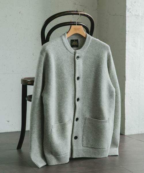 URBAN RESEARCH DOORS/アーバンリサーチ ドアーズ ハミルトンウールガーターカーディガン ライトグレー XL