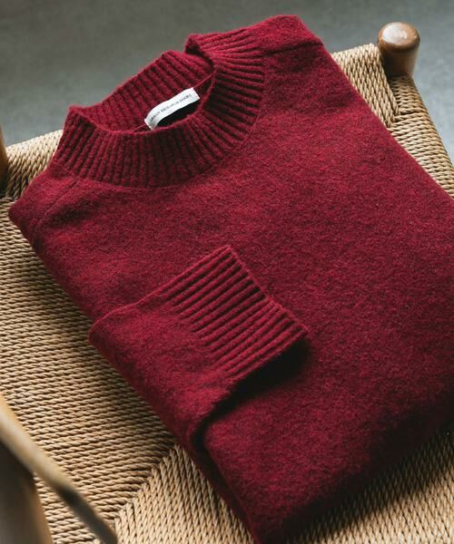 URBAN RESEARCH DOORS / アーバンリサーチ ドアーズ ニット・セーター | ウール混もちもちハイネックニット(ボルドー)