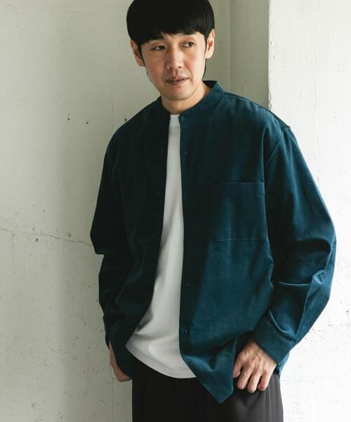 URBAN RESEARCH DOORS / アーバンリサーチ ドアーズ シャツ・ブラウス | 『UR TECH』コーデュロイバンドカラーシャツ | 詳細1