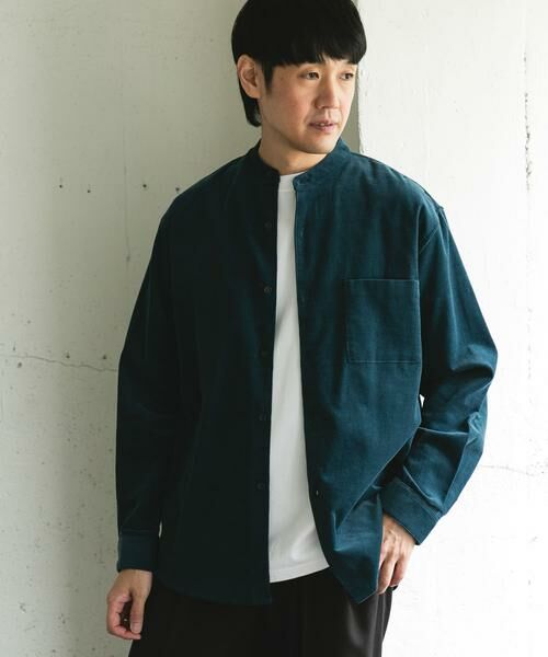 URBAN RESEARCH DOORS / アーバンリサーチ ドアーズ シャツ・ブラウス | 『UR TECH』コーデュロイバンドカラーシャツ | 詳細2