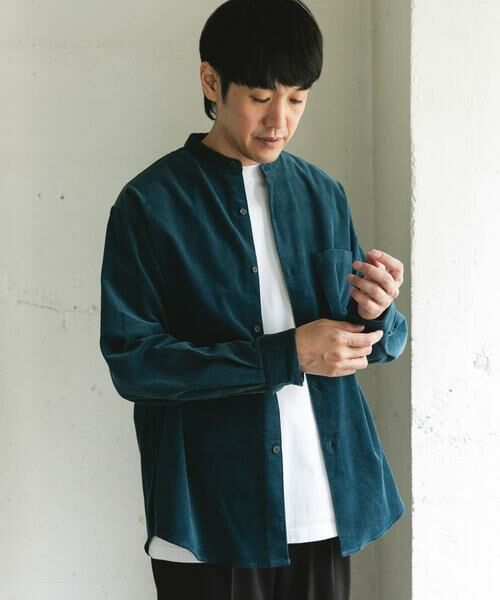 URBAN RESEARCH DOORS / アーバンリサーチ ドアーズ シャツ・ブラウス | 『UR TECH』コーデュロイバンドカラーシャツ | 詳細3