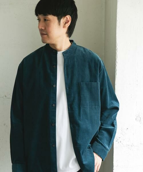 URBAN RESEARCH DOORS / アーバンリサーチ ドアーズ シャツ・ブラウス | 『UR TECH』コーデュロイバンドカラーシャツ | 詳細5