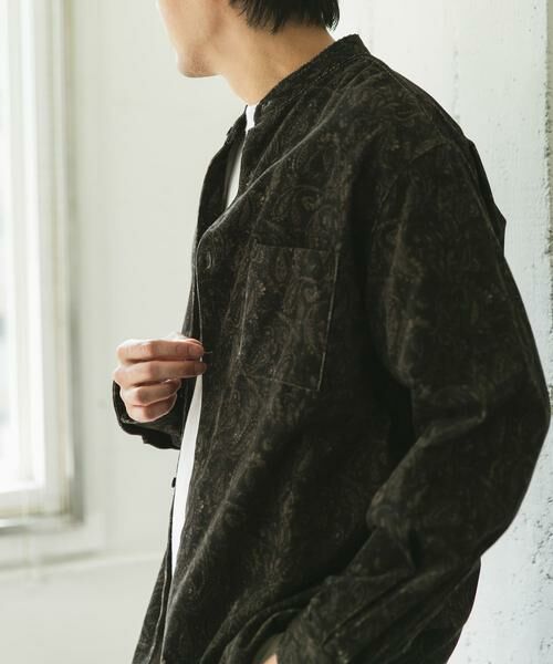 URBAN RESEARCH DOORS / アーバンリサーチ ドアーズ シャツ・ブラウス | 『UR TECH』コーデュロイバンドカラーシャツ | 詳細18