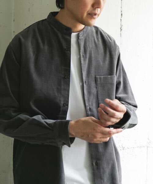 URBAN RESEARCH DOORS / アーバンリサーチ ドアーズ シャツ・ブラウス | 『UR TECH』コーデュロイバンドカラーシャツ | 詳細28