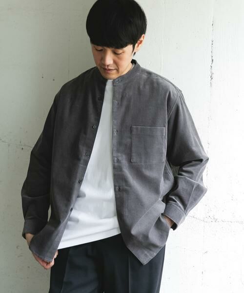 URBAN RESEARCH DOORS / アーバンリサーチ ドアーズ シャツ・ブラウス | 『UR TECH』コーデュロイバンドカラーシャツ | 詳細29