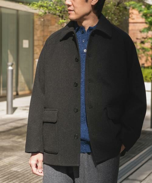 URBAN RESEARCH DOORS/アーバンリサーチ ドアーズ ニットメルトン パデット ショートコート ブラック M