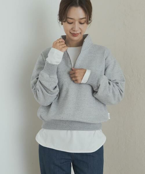 URBAN RESEARCH DOORS / アーバンリサーチ ドアーズ スウェット | commpost　反毛裏毛ハーフジップスウェット | 詳細2
