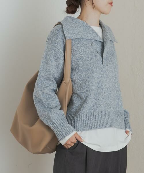URBAN RESEARCH DOORS / アーバンリサーチ ドアーズ ニット・セーター | 変形カラーニットプルオーバー | 詳細4