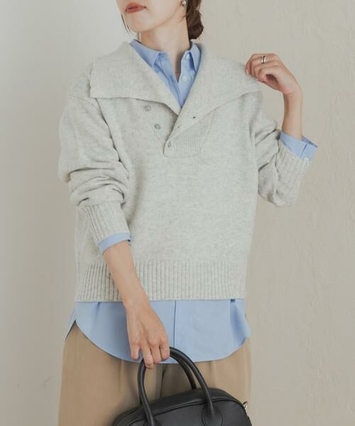 URBAN RESEARCH DOORS / アーバンリサーチ ドアーズ ニット・セーター | 変形カラーニットプルオーバー | 詳細9