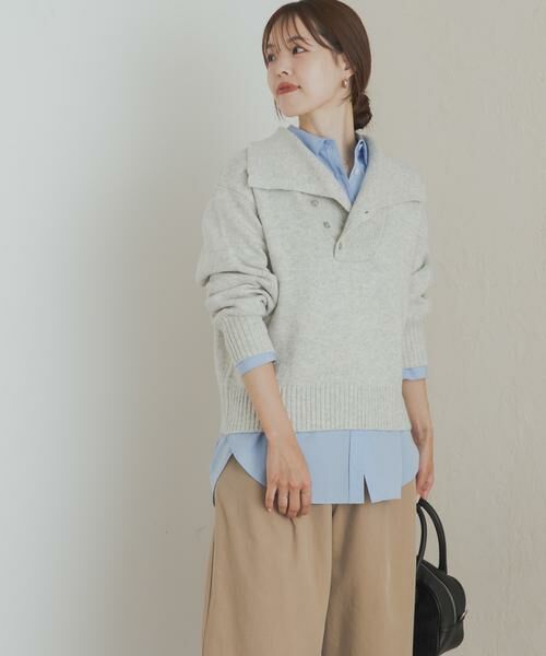 URBAN RESEARCH DOORS / アーバンリサーチ ドアーズ ニット・セーター | 変形カラーニットプルオーバー | 詳細12