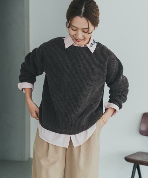 URBAN RESEARCH DOORS / アーバンリサーチ ドアーズ ニット・セーター | ハミルトンウール畦ボートネックプルオーバー | 詳細10