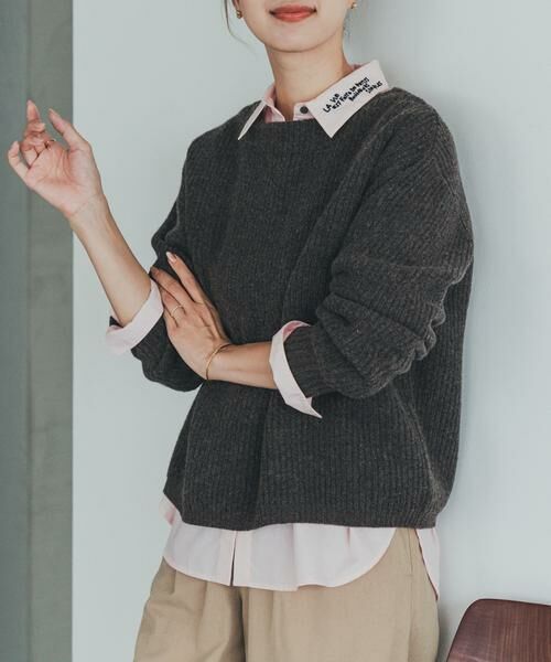 URBAN RESEARCH DOORS / アーバンリサーチ ドアーズ ニット・セーター | ハミルトンウール畦ボートネックプルオーバー | 詳細13