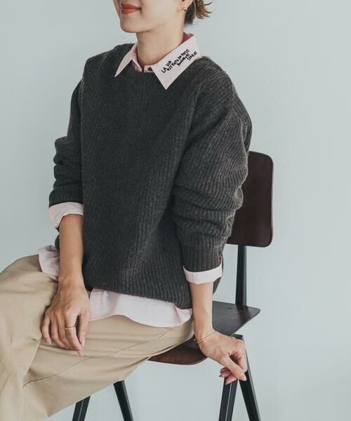 URBAN RESEARCH DOORS / アーバンリサーチ ドアーズ ニット・セーター | ハミルトンウール畦ボートネックプルオーバー | 詳細16