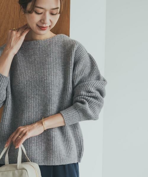 URBAN RESEARCH DOORS / アーバンリサーチ ドアーズ ニット・セーター | ハミルトンウール畦ボートネックプルオーバー | 詳細22
